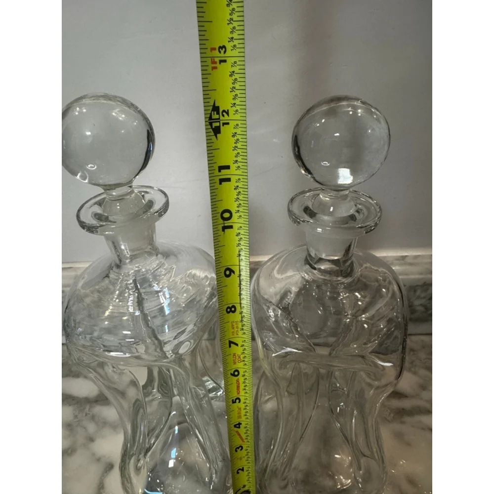 Vintage Danish Modern Glass Decanter Kluk Kluk Style Holmegaard Style MCM